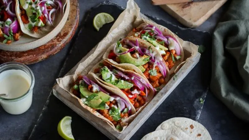 BBQ Cauliflower & Chickpea Tray Bake