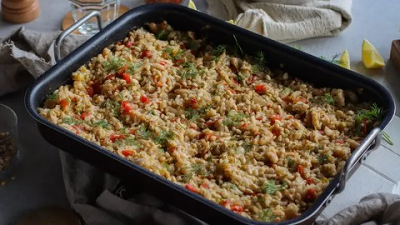 Creamy Baked Lemon & Dill Rice