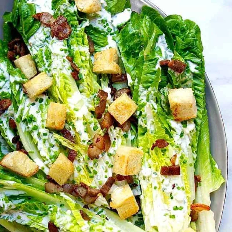 Romaine Wedge Salad with Bacon and Blue Cheese