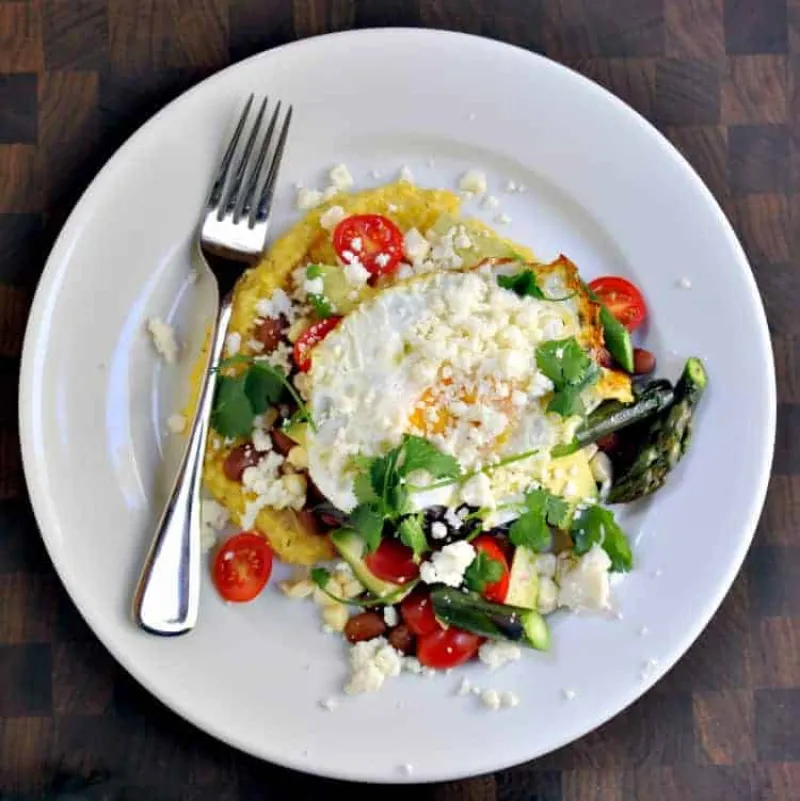 Polenta Huevos Rancheros with Asparagus