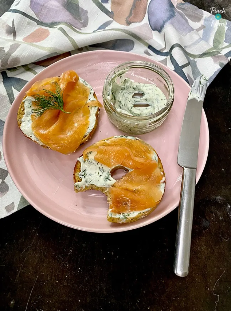 Dill Cream Cheese and Smoked Salmon Bagel | Slimming & Weight Watchers Friendly