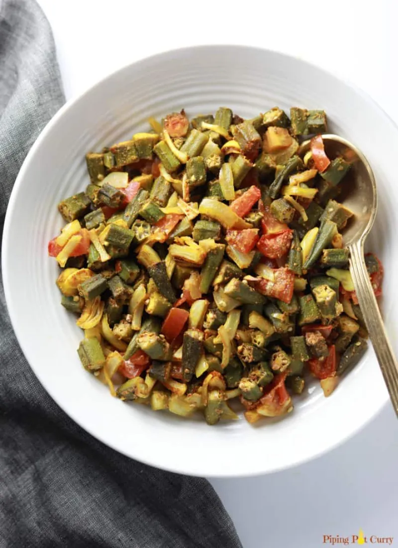 Baked Crispy Bhindi | Oven Roasted Okra Recipe