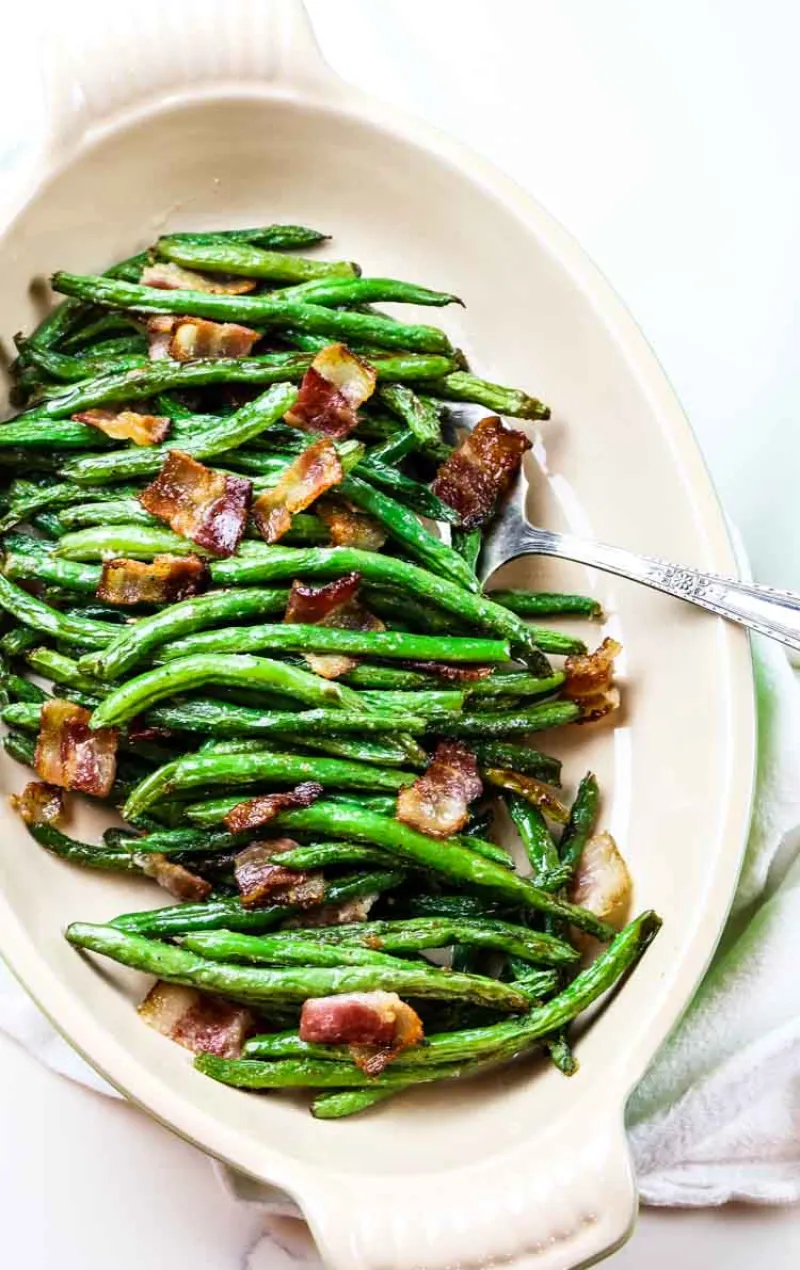 Roasted Green Beans with Bacon