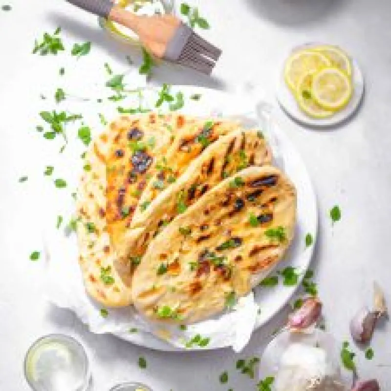 NO YEAST - Easy Homemade Greek Yogurt and garlic flatbread