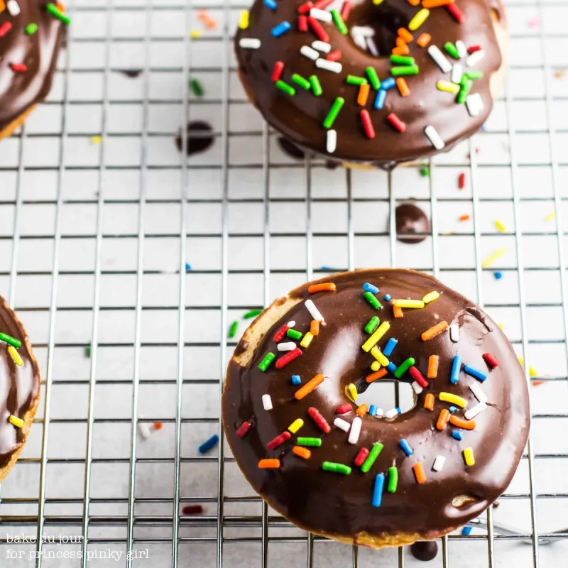 Chocolate Frosted Baked Donuts