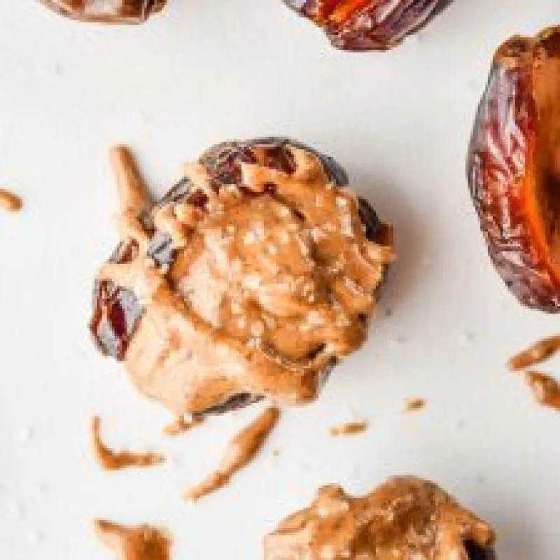 Salted Almond Butter Stuffed Dates