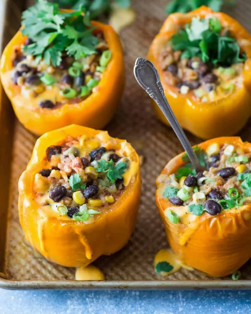 Instant Pot Burrito Bowl Stuffed Peppers