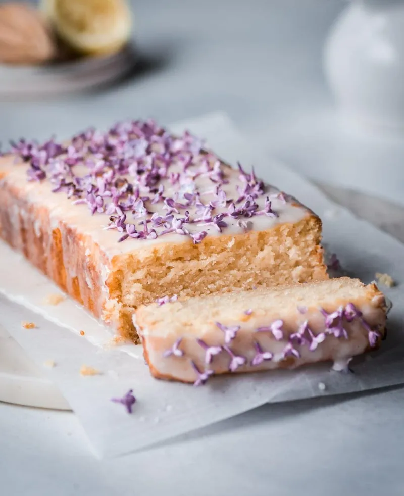 Vegan Lilac Lemon Cake