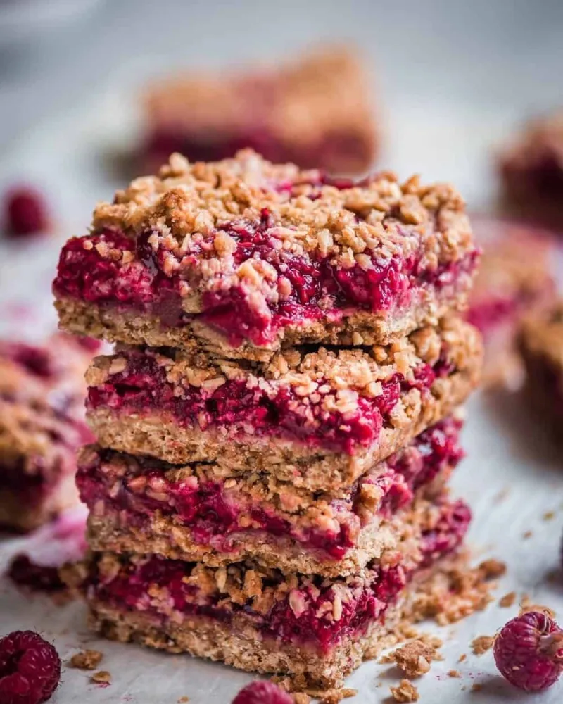 Vegan Raspberry Crumble Bars