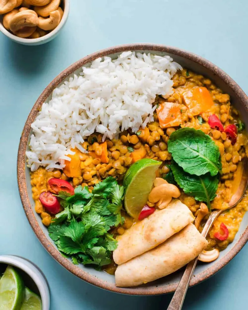 Vegan Instant Pot Butternut Squash Lentil Curry