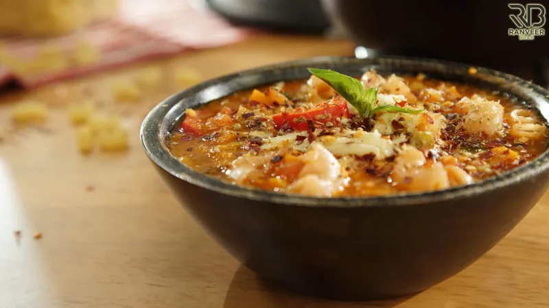 Cheesy Tomato Soup with pasta चटपटा पास्ता सूप Pasta Soup Recipe