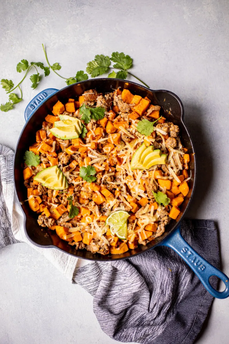 Easy Ground Turkey Sweet Potato Skillet