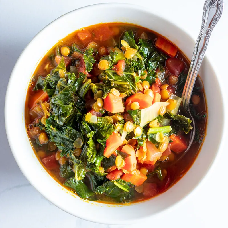 Perfect Lentil & Kale Soup