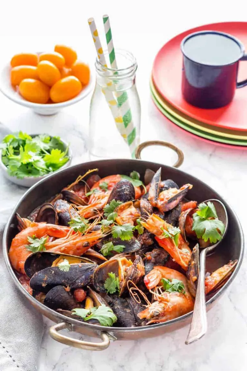 Mussels and King Prawns Rougaille