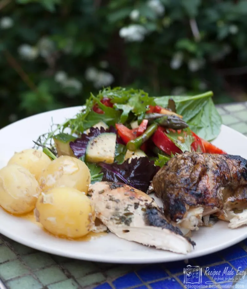 BBQ Garlic and Herb Spatchcock Chicken