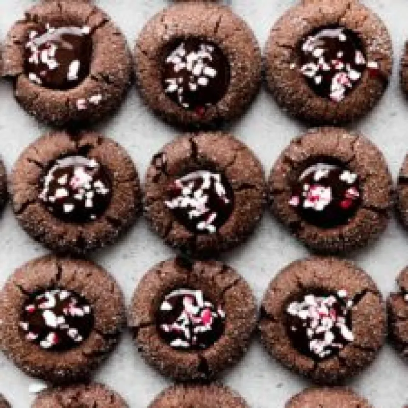 Chocolate Peppermint Thumbprints