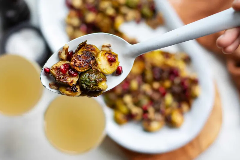 Maple Mustard Crispy Brussels Sprouts Recipe