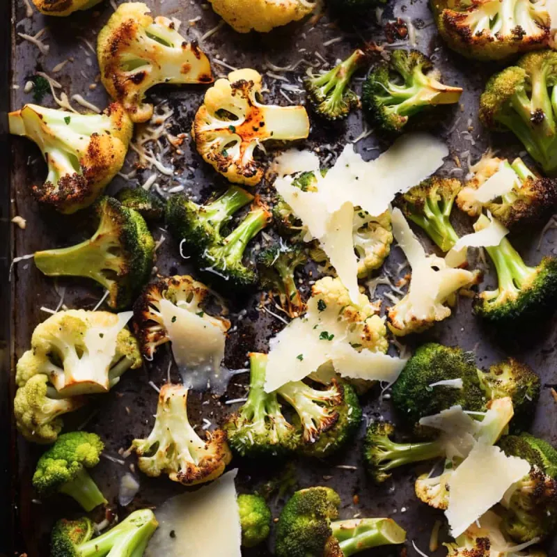 Easy Roasted Broccoli and Cauliflower