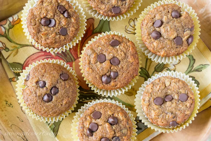 Healthy Chocolate Chip Banana Muffin Recipe