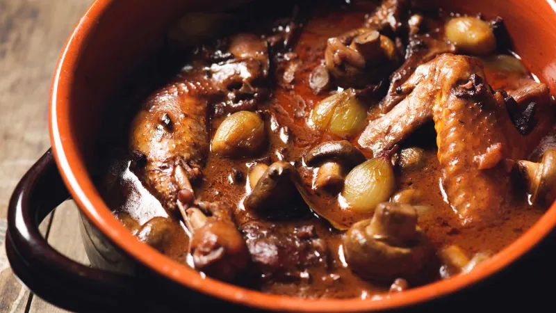 Chicken in Red Wine