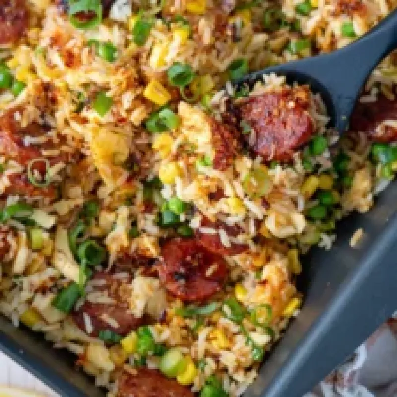 Baked Chorizo Fried Rice