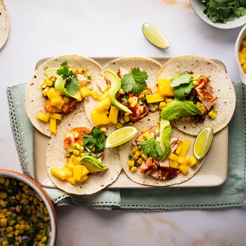 Salmon Tacos with Corn Salsa