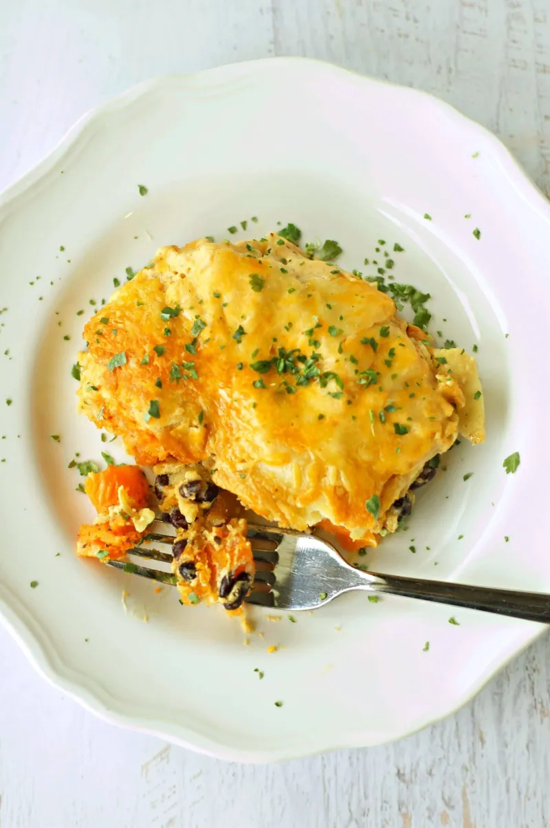 Slow Cooker Creamy Chipotle Sweet Potato Enchiladas