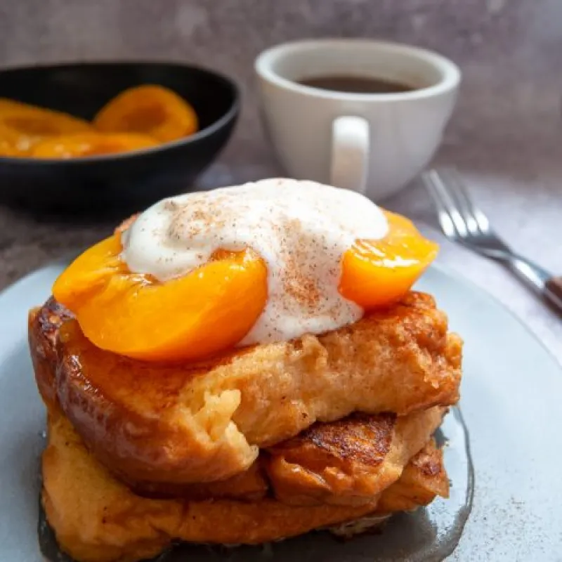Peaches and Cream Brioche French Toast
