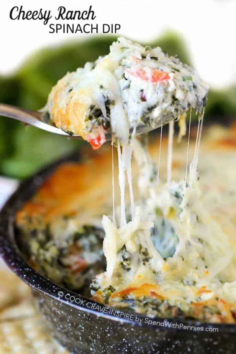 Cheesy Ranch Spinach Dip Recipe