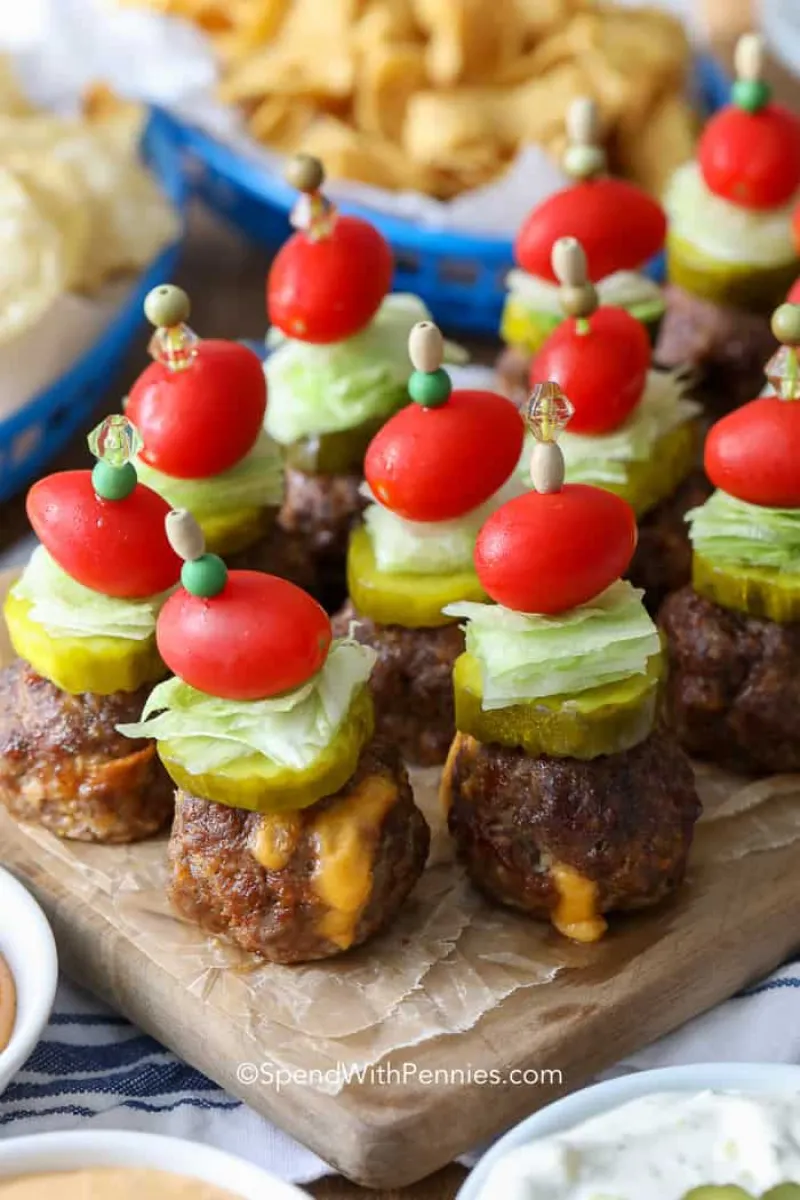 Cheeseburger Stuffed Meatballs
