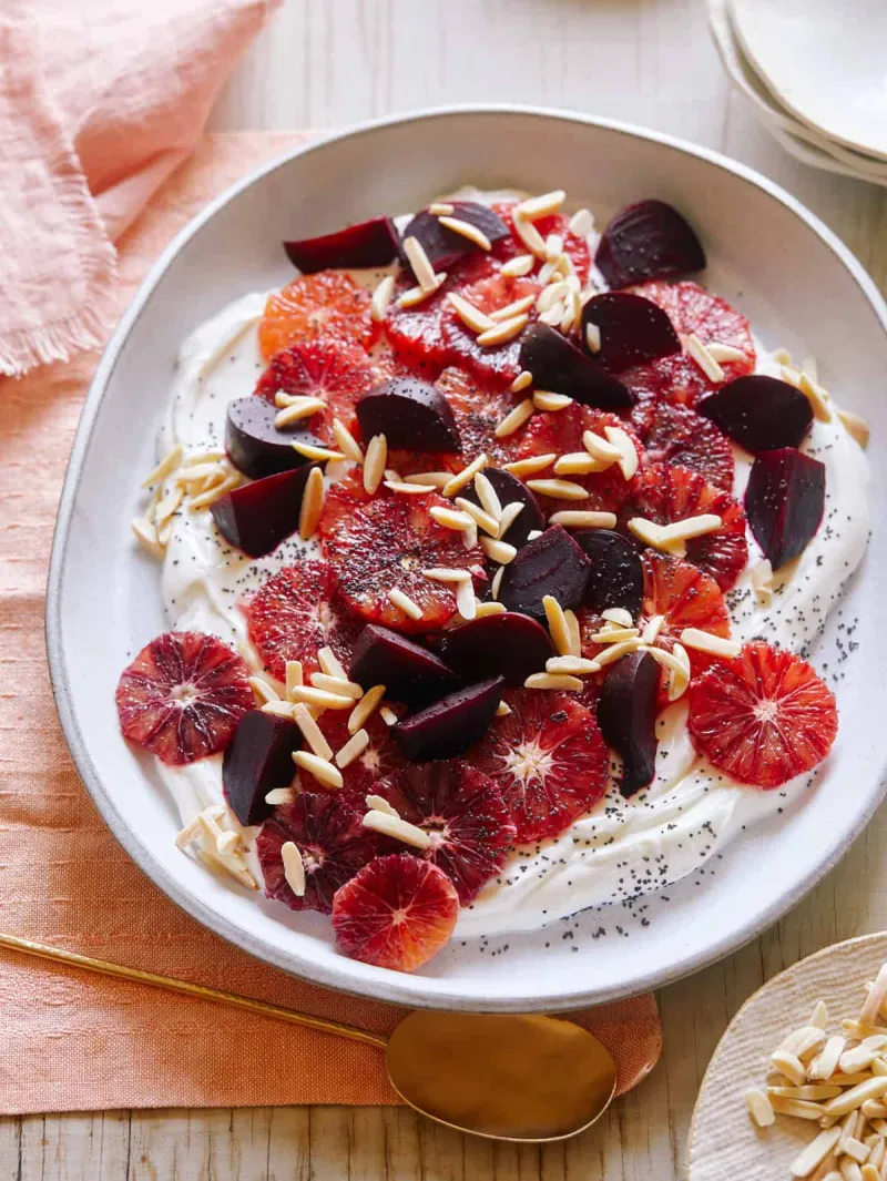 Blood Orange and Beet Salad with Honeyed Yogurt