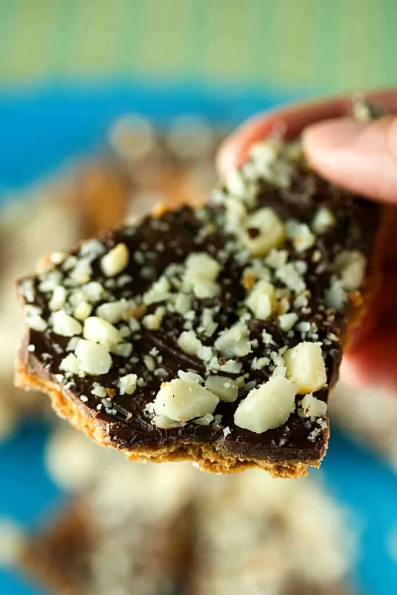 Dark Chocolate & Toffee Macadamia Bark