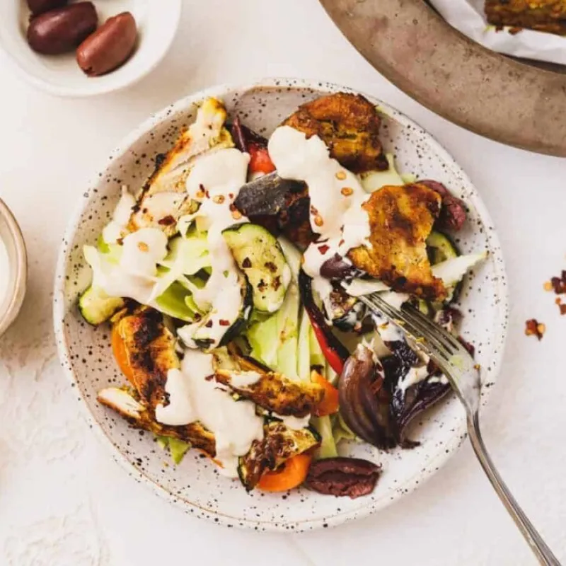 low-carb chicken shawarma plate
