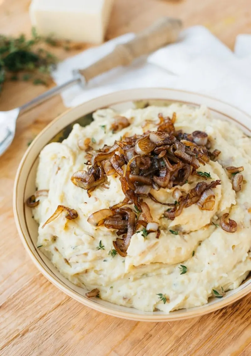 Caramelized Shallot and Cheddar Mashed Potatoes