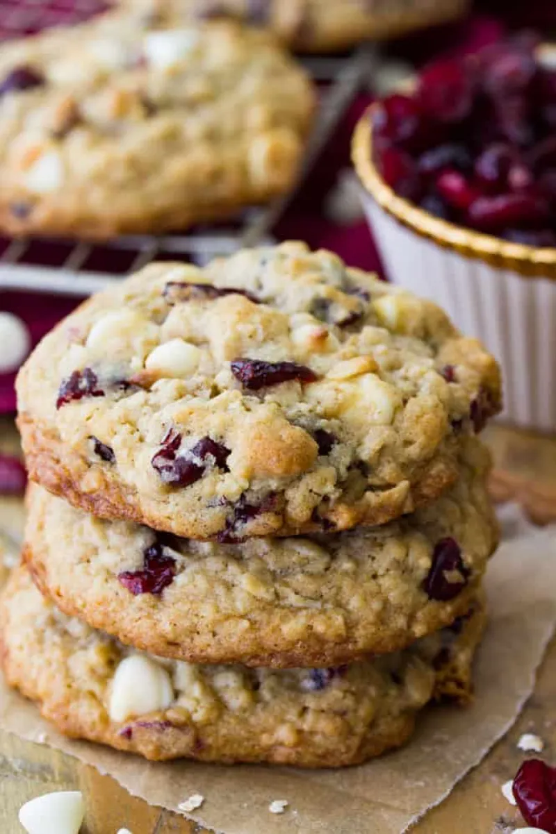 White Chocolate Cranberry Oatmeal Cookies