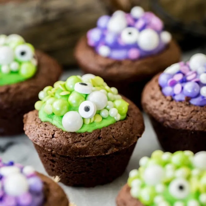 Witch's Cauldron Halloween Brownie Bites