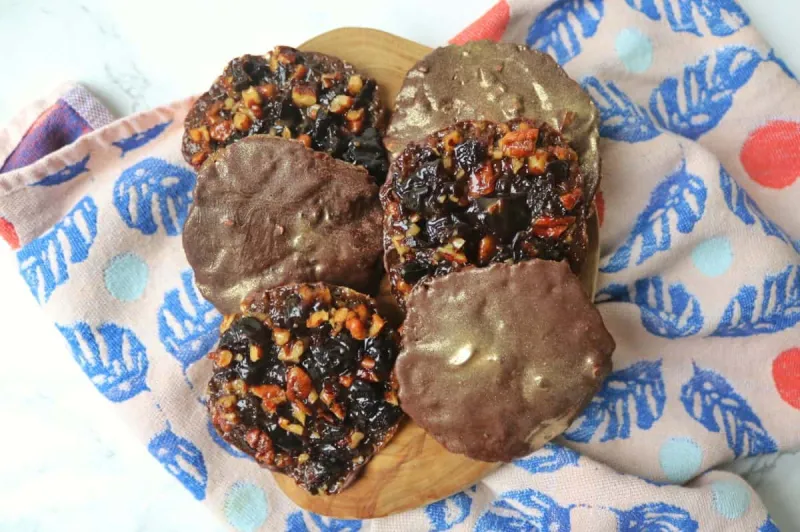 Vegan Sour Cherry and Pecan Florentines