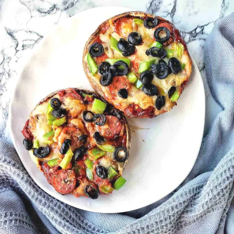 Air Fryer Portobello Mushroom Pizza