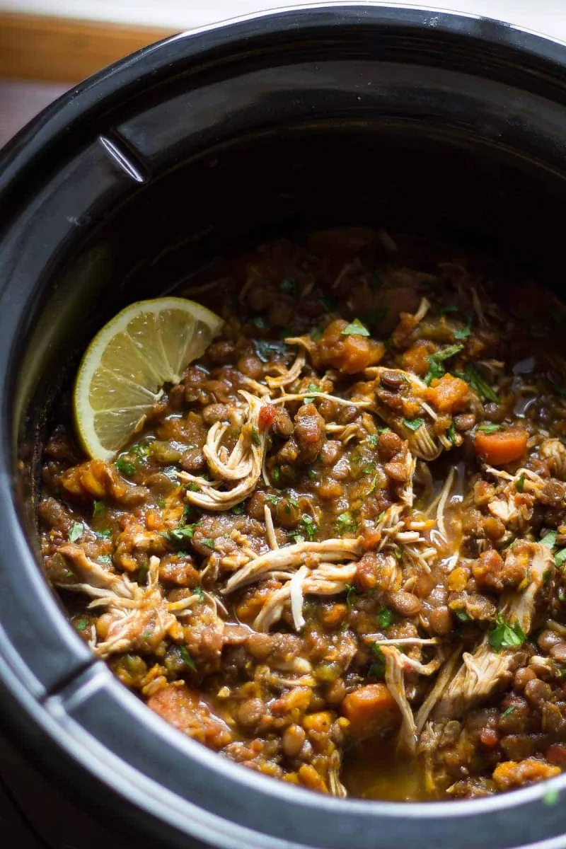 Slow Cooker Ethiopian Chicken & Lentil Stew