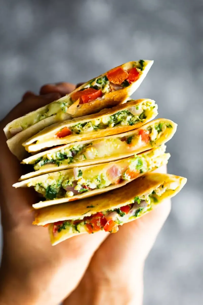 Spinach + Feta Breakfast Quesadillas