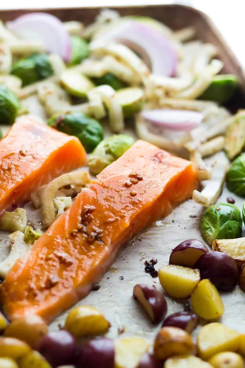 Mediterranean Salmon Sheet Pan Dinner