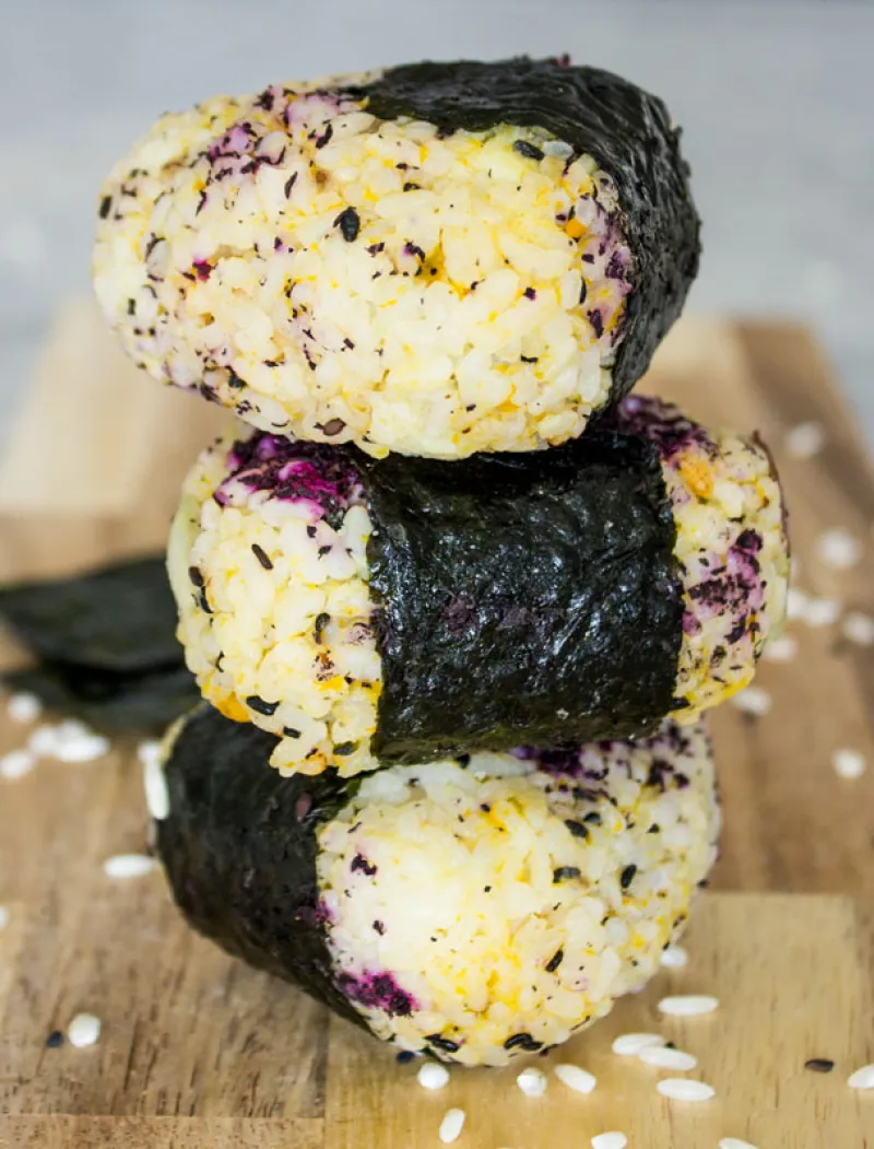 Onigiri filled with Japanese Yam and Kabocha Squash