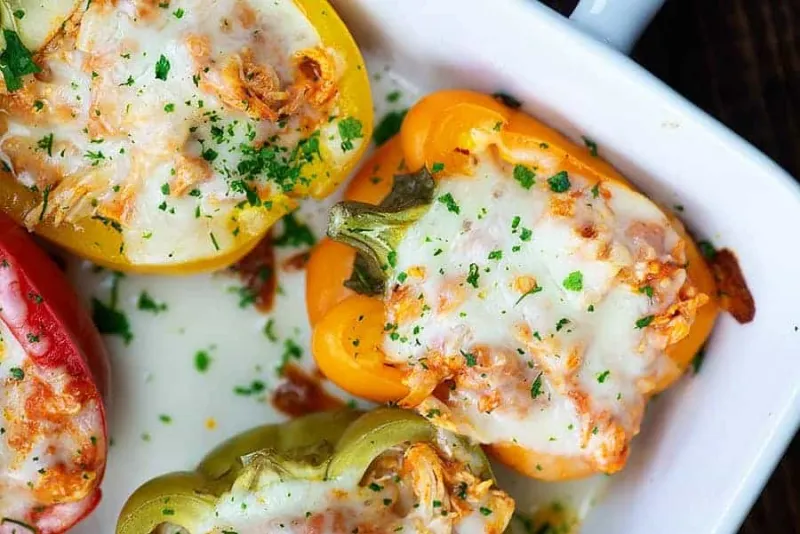 Chicken Parmesan Stuffed Peppers