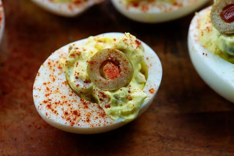 Green Olive Deviled Eggs