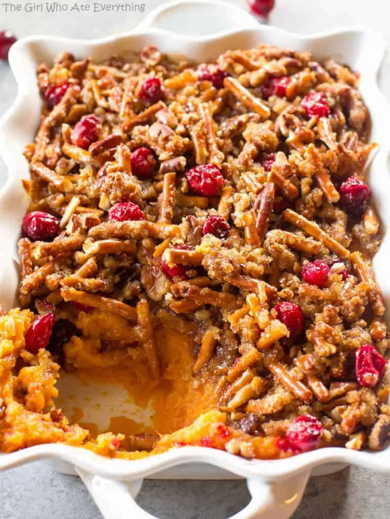 Pretzel Cranberry Sweet Potatoes