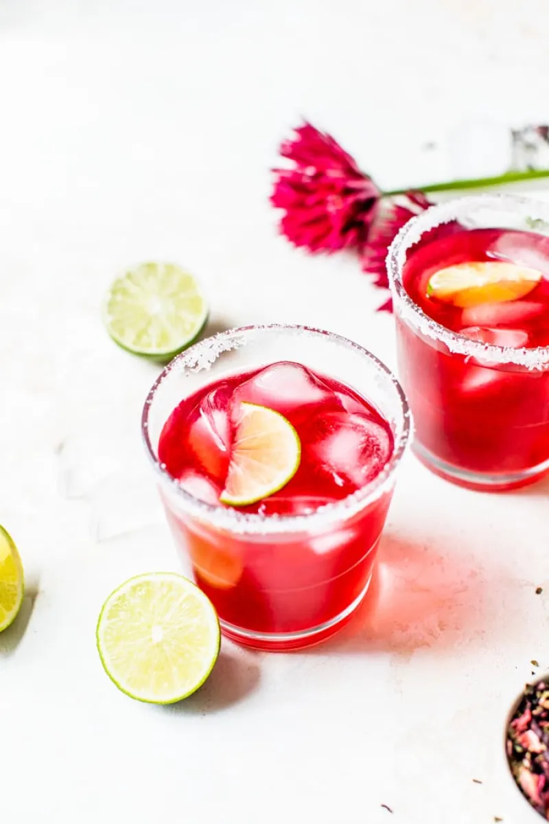 3-Ingredient Hibiscus Margaritas