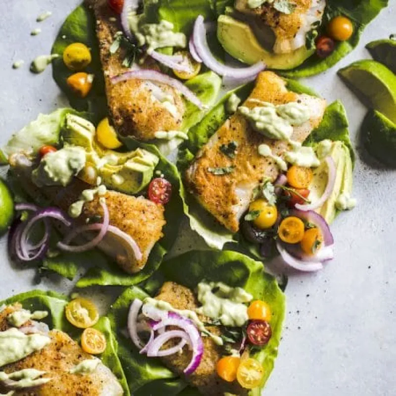 Paleo Cod Lettuce Wraps