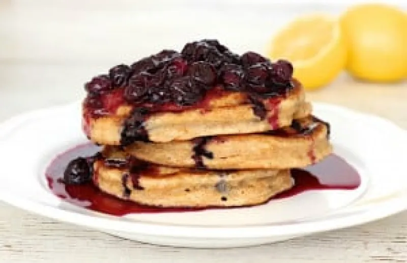 Whole Wheat Blueberry Lemon Ricotta Pancakes