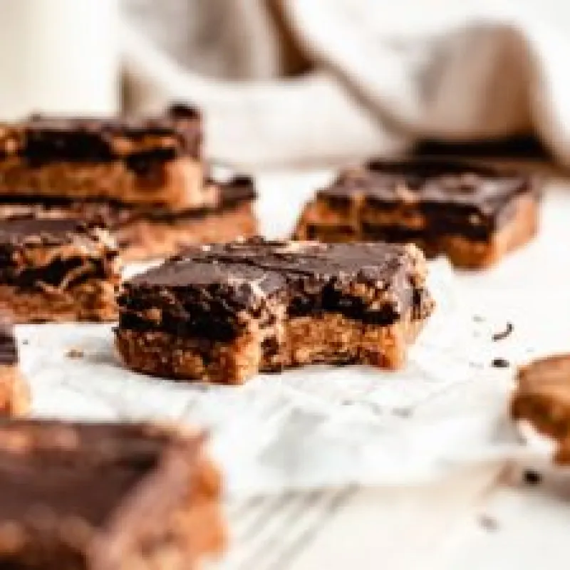 No Bake Healthy Peanut Butter Bars (Vegan + Gluten Free)