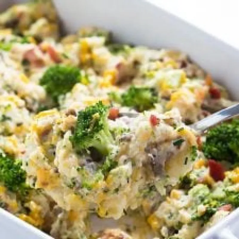 Broccoli Cheddar Potato Casserole